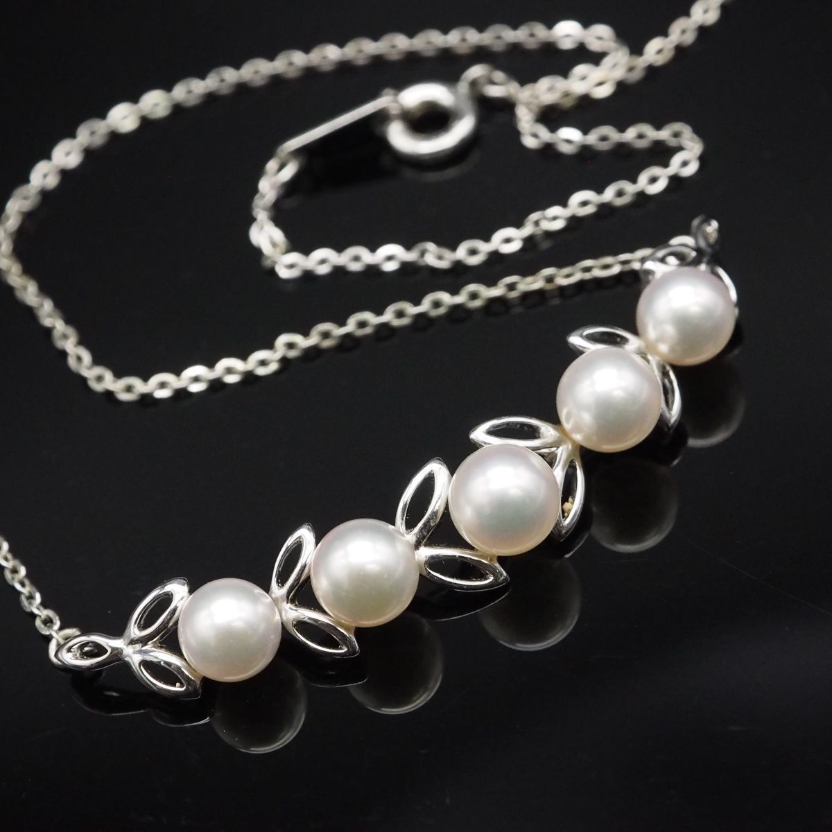 MIKIMOTO パールネックレス あこや真珠　シルバー Y164 1円 MIKIMOTO ミキモト あこや真珠 5.5~6mm珠 パール S刻印