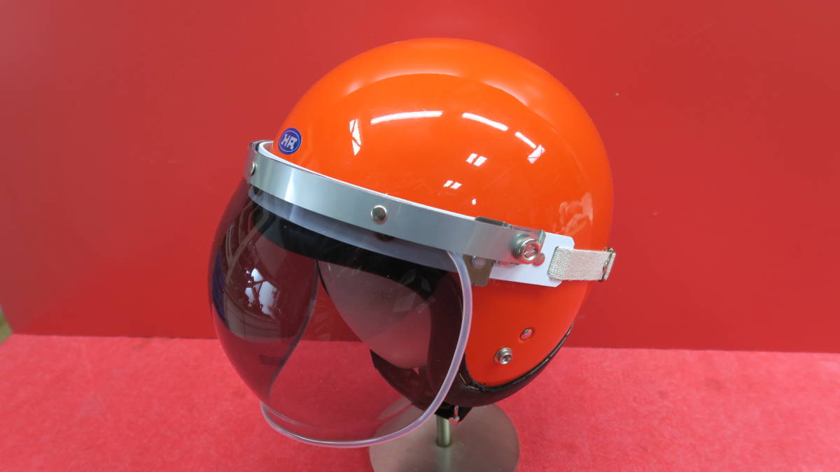 本革巻き手縫いアライジェットヘルメット オレンジLサイズ ホンダ