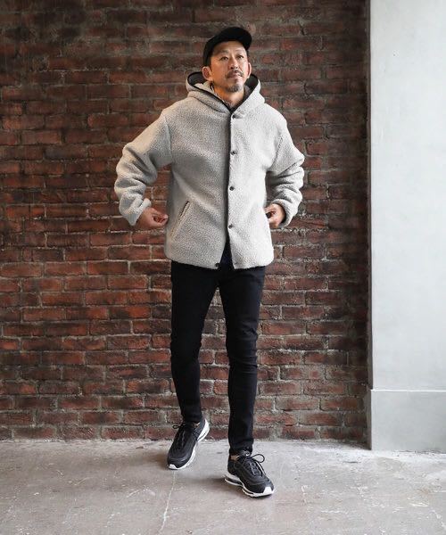 【定価14,300円】ビッグシルエット ボアパーカー ライトアウター S The DUFFER of ST.GEORGE BOA HOODED JK：ビッグシルエット オ－バー