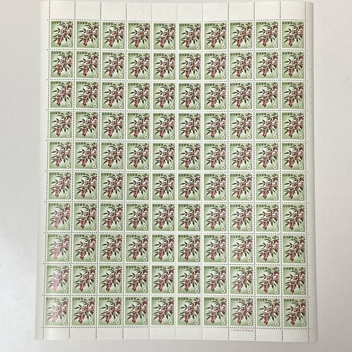 ☆6円切手 ナンテン/なんてん/南天 100枚綴 3シート 未使用 銘