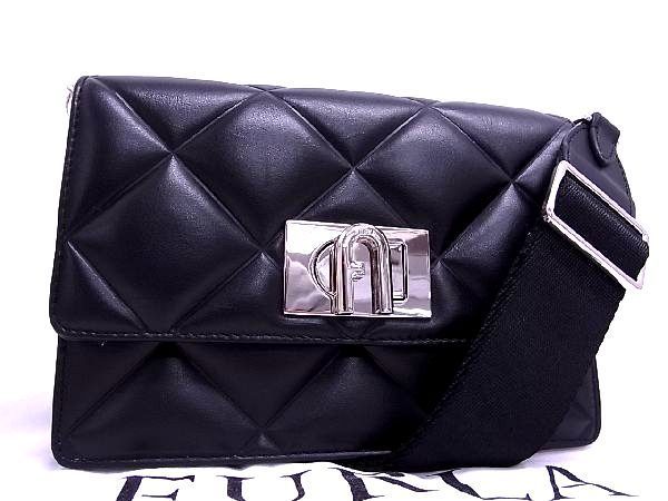 1円 □極美品□ FURLA フルラ 1927 レザー キルティング ショルダー 