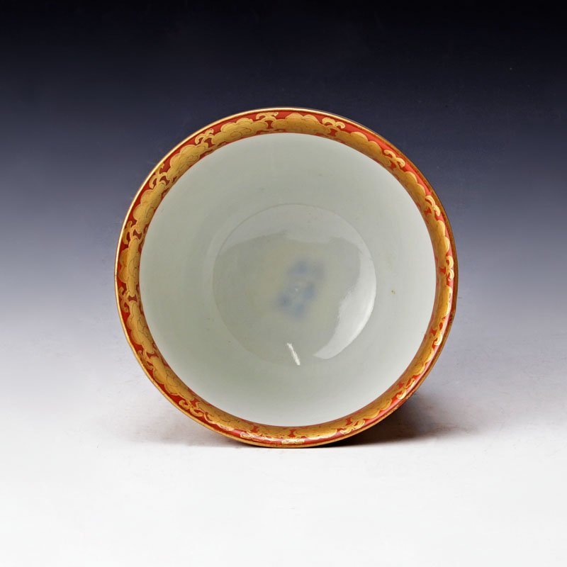 古美味】十二代永楽善五郎(和全) 永楽 金襴手汲出茶碗 五客 茶道具