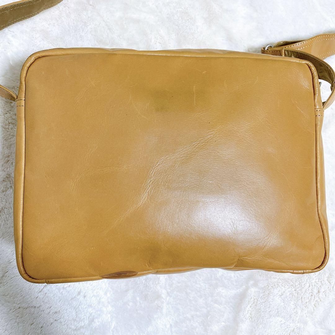 廃盤品】Porter スクエア ショルダーバッグ ヌメ革 ブラウン ポーター 