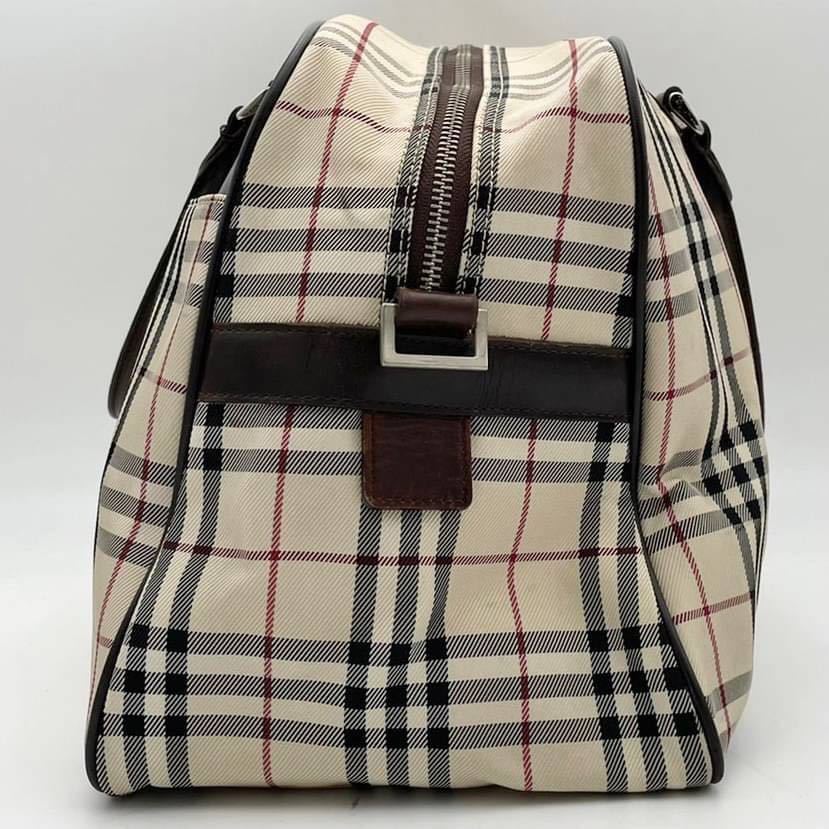 美品 バーバリー ハンドバッグ A4 ミニボストン ブラウンレザー ノバ