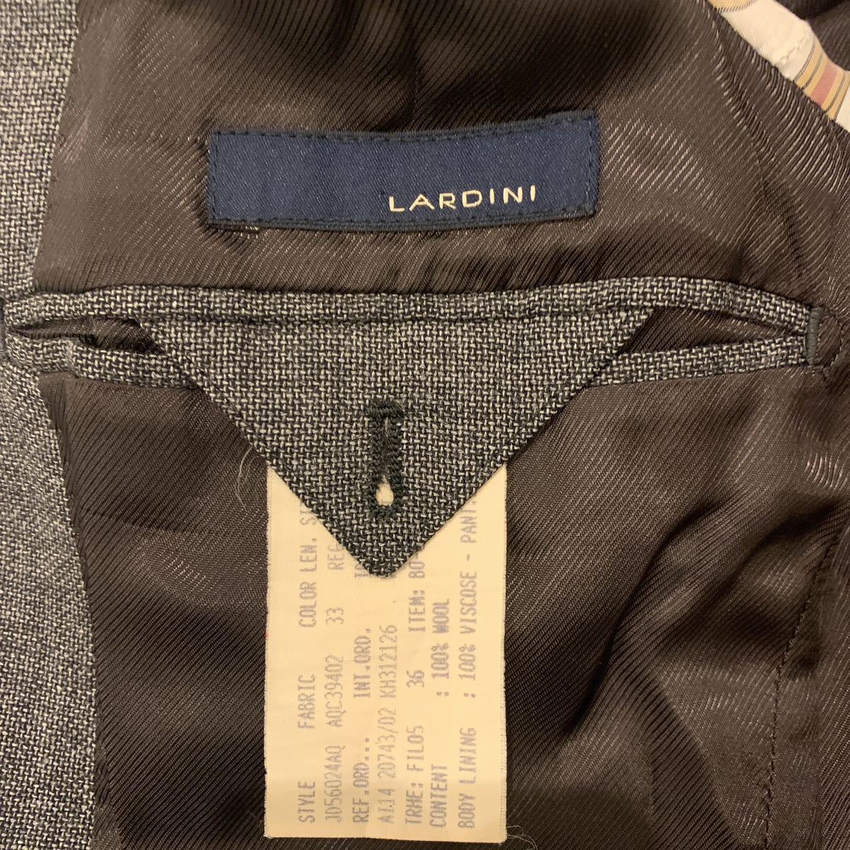 ラルディーニ イタリア製LARDINI ピークドラペルジャケットグレー 系48 