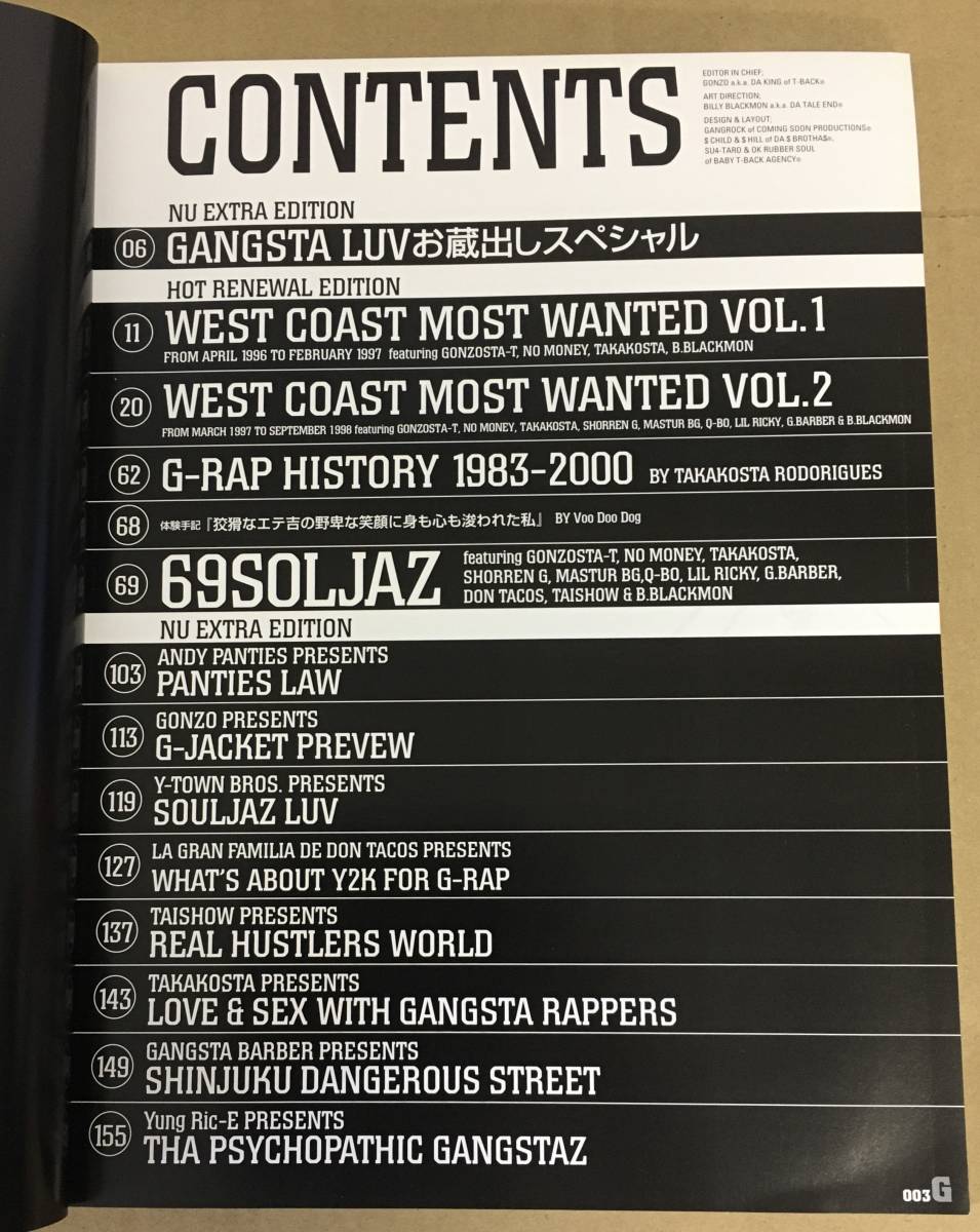 ギャングスタラヴ　GANGSTA LUV誌　未使用品 在庫処分半額 GANGSTA LUV ギャングスタ・ラヴ Vol.1 GONZO ゴンゾ