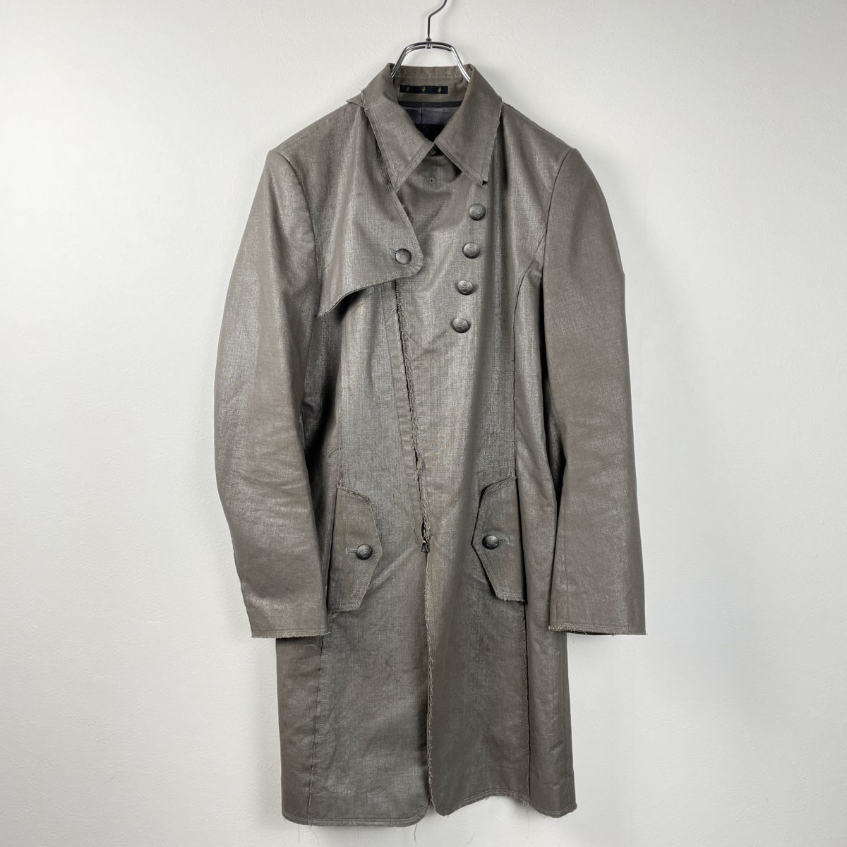 ato ダブルブレストマキシ丈ロングコート グレー Fashion Jacket Outer
