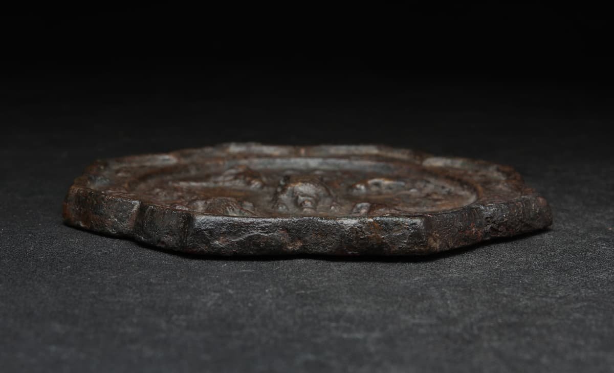 ED629 時代物 古鏡・八稜鏡・八角花鳥銅鏡 外径13.5cm 重519g・