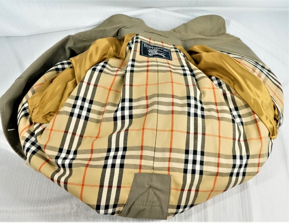 22☆【中古】Burberrys バーバリーズ メンズ トレンチコート カーキ