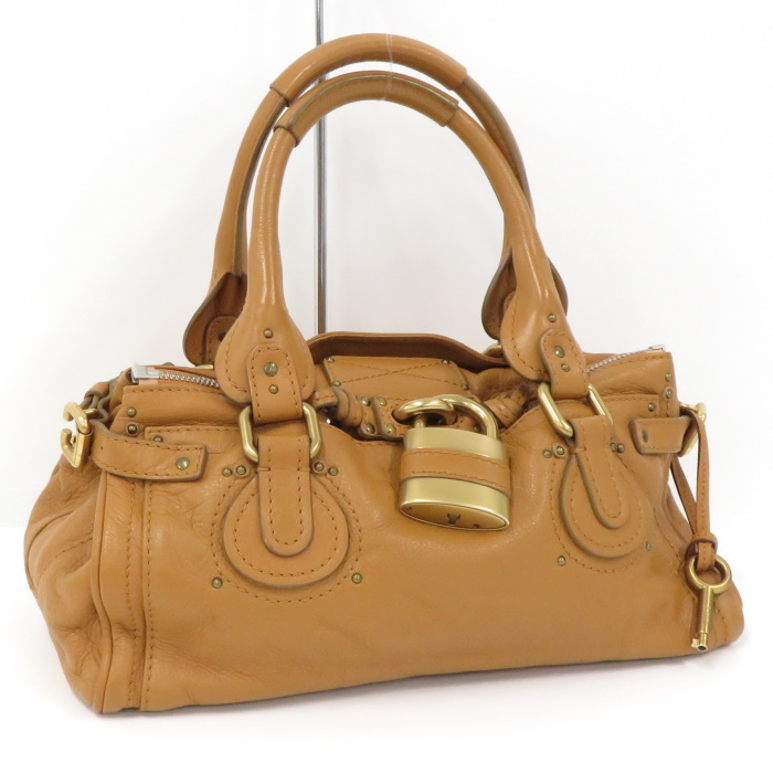 【中古】Chloe パディントン ショルダーバッグ レザー キャメル
