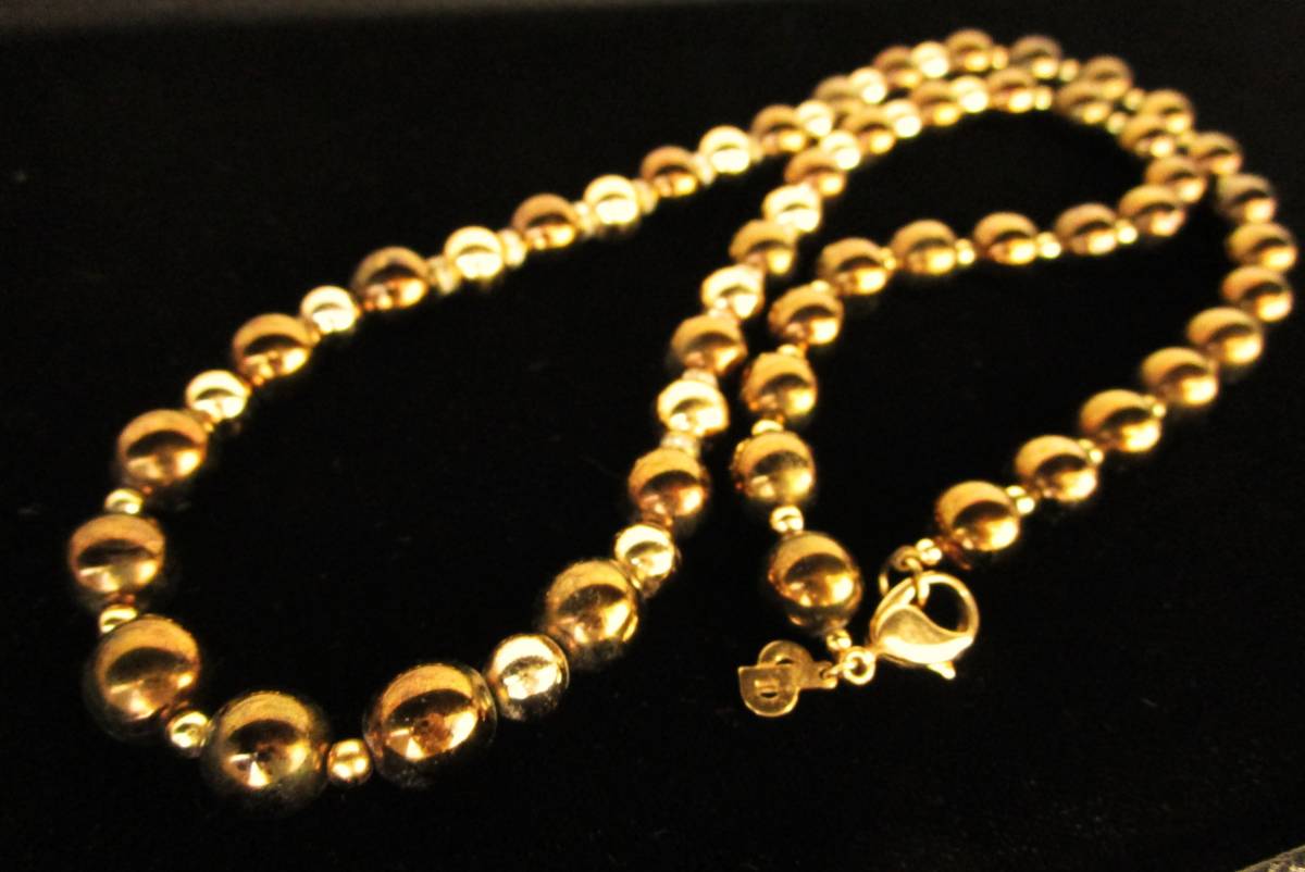 本物税込クリスチャン・ディオール ボールチェーン ロングネックレス