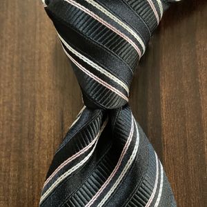 ALFREDO BERETTA アルフレッド ベレッタ ネクタイ 黒 ストライプ