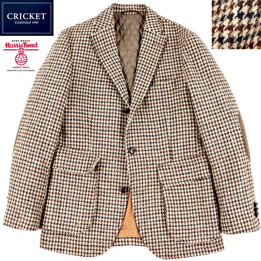 2026，100%新品 CRICKET クリケット Harris Tweed ハリスツイード生地 エルボーパッチ付 テーラードジャケット 千鳥格子 48 JP:L ブレザー 総柄(Lサイズ)｜売買されたオークション情報、yahooの商品情報をアーカイブ Lサイズ