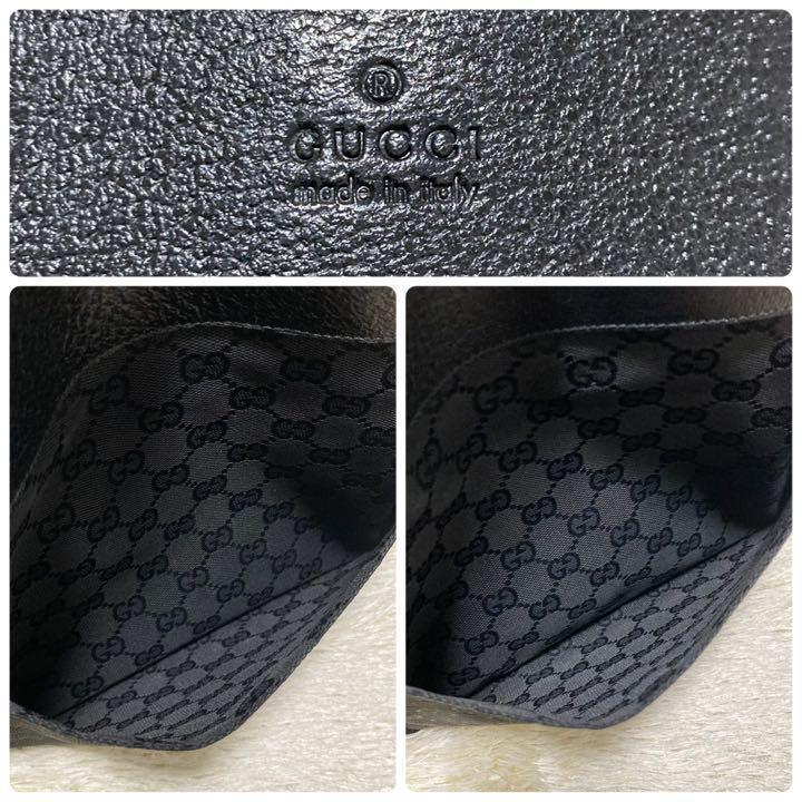 グッチ GUCCI ショルダーバッグ &frasl;MI 茶 ・ブラック 【美品】GUCCI グッチ ショルダーバッグ ボディバッグ クロスボディ サコッシュ GGキャンバス レザー 斜め掛け ブラック 黒 メンズ 27639