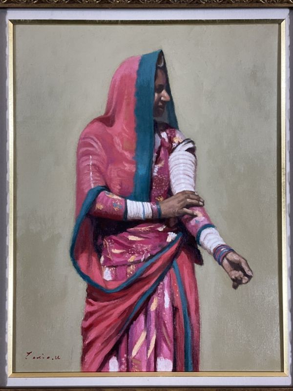 油彩画「秋 みちのく」 F8 「真作」