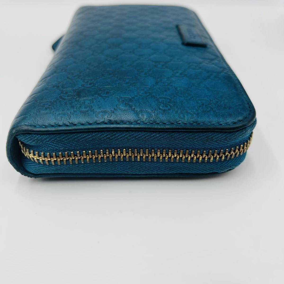 1円《稀少カラー》GUCCI グッチ 長財布 GG マイクロシマ ラウンド 