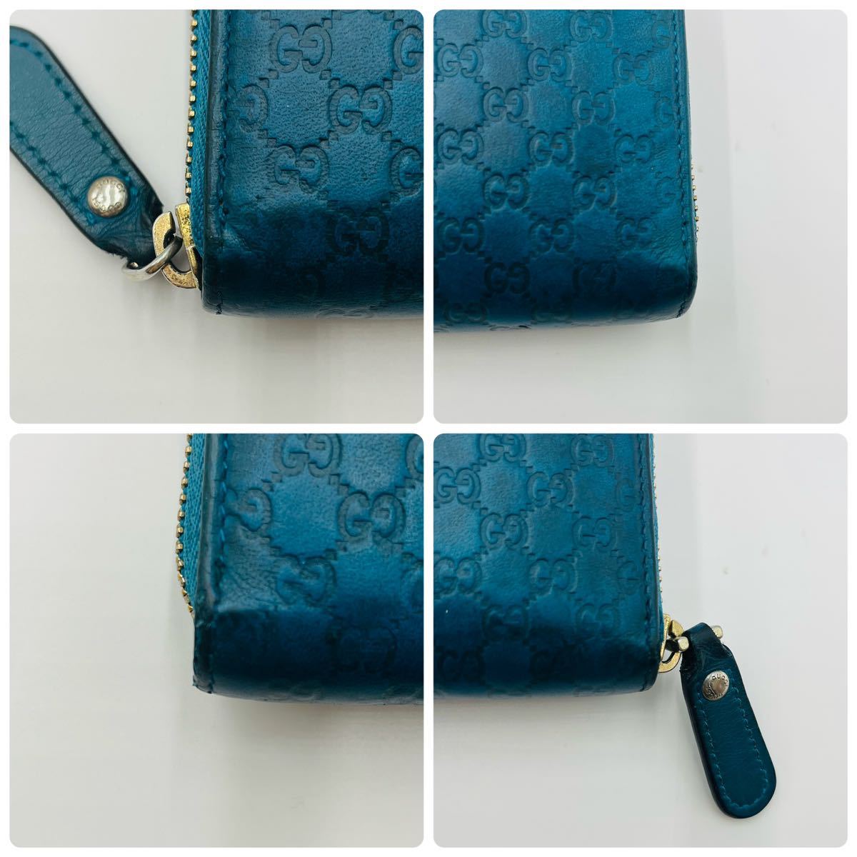 1円《稀少カラー》GUCCI グッチ 長財布 GG マイクロシマ ラウンド 