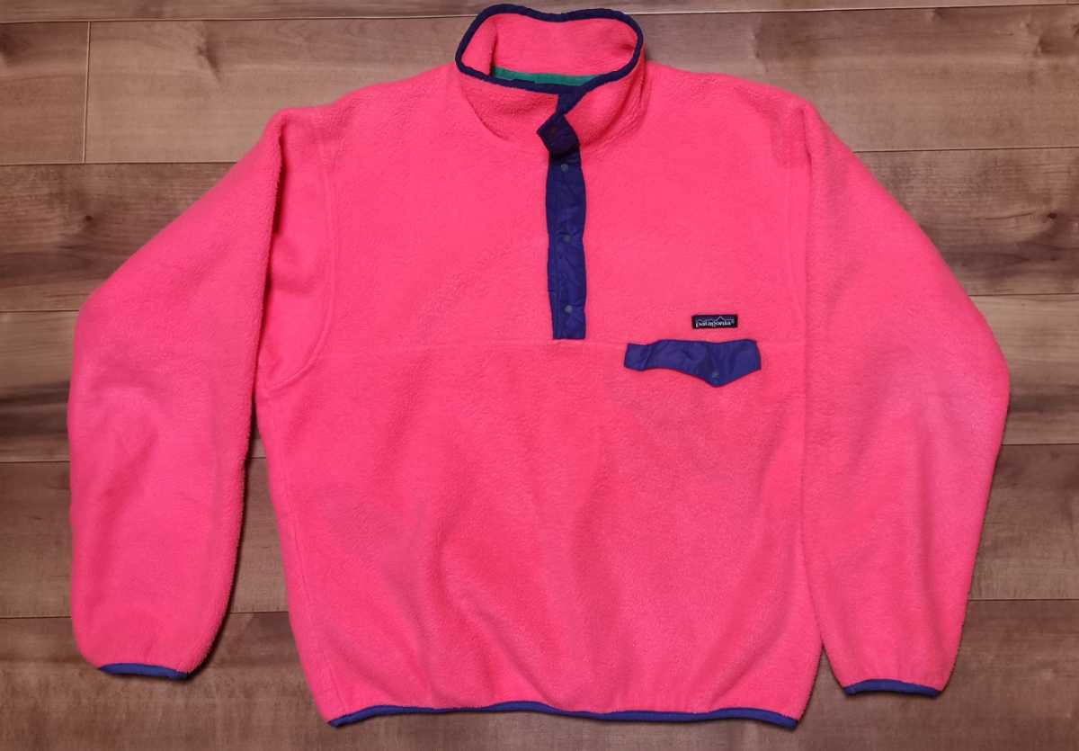 Patagonia パタゴニア Ms SYNCH SNAP-T メンズ シンチラ スナップT プルオーバー フリース　色サーモンピンクサイズL ポルトガル製　