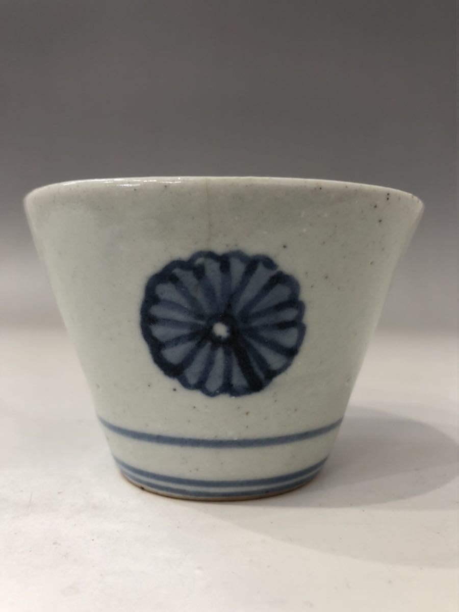 初期伊万里 格狭間 野花の図 そば猪口 蕎麦猪口 NO.F3-1729ht 古伊万里