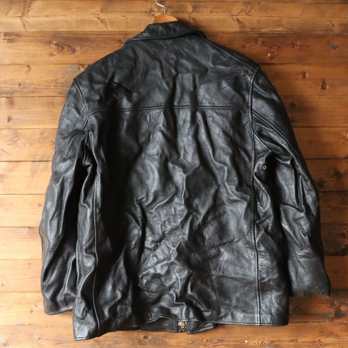 4T/s12.3-3 70s～ ビンテージ フランス軍 MIC Cuir レザージャケット 