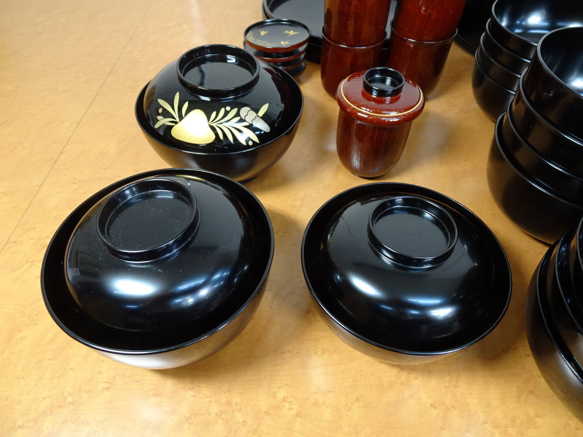 涼風庵】北村葵春作 懐石道具セット 一式 煮物椀 五客揃 木製漆器 共箱