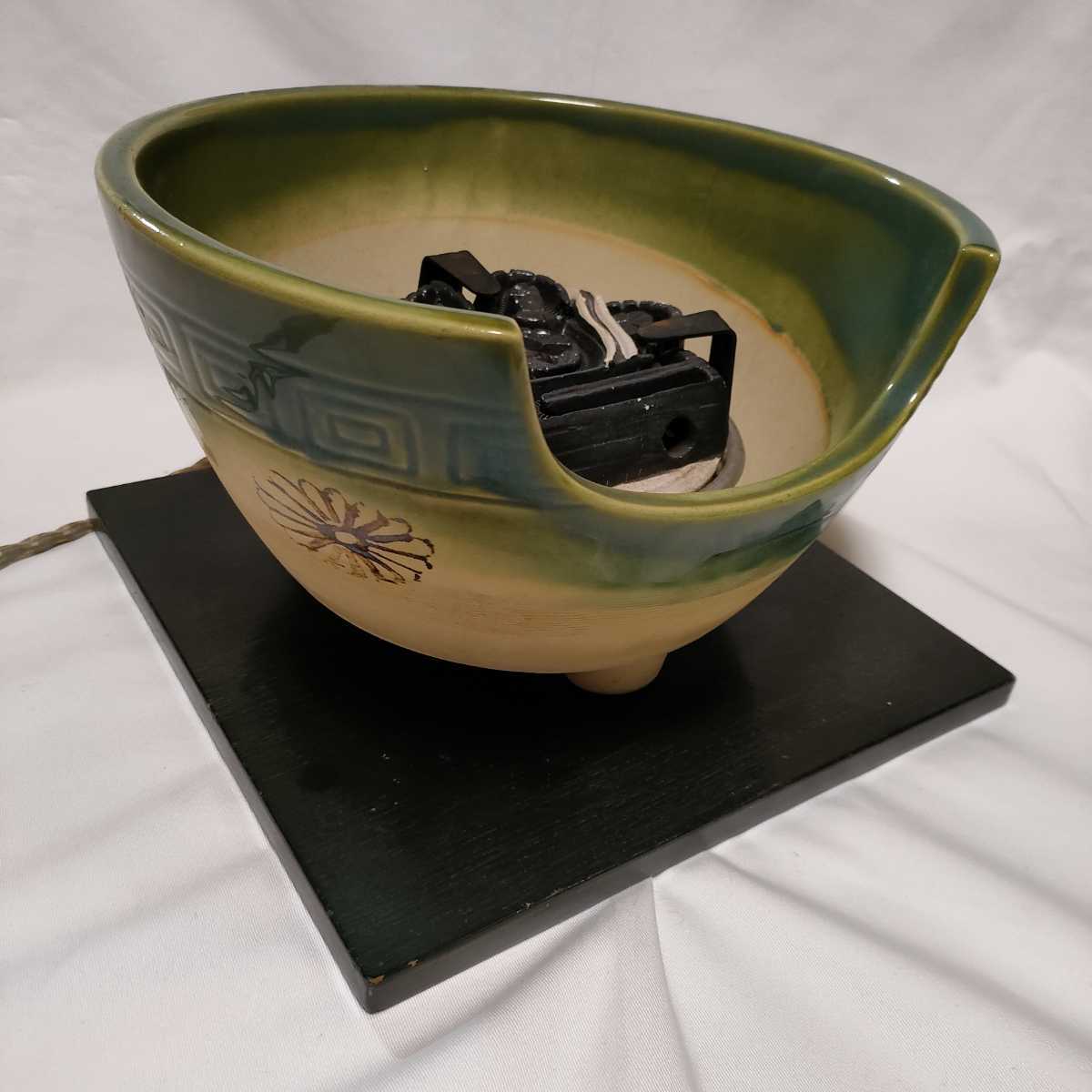 野々田式　風炉　織部風炉型電熱器　茶道具 裏千家他用　動作確認済み