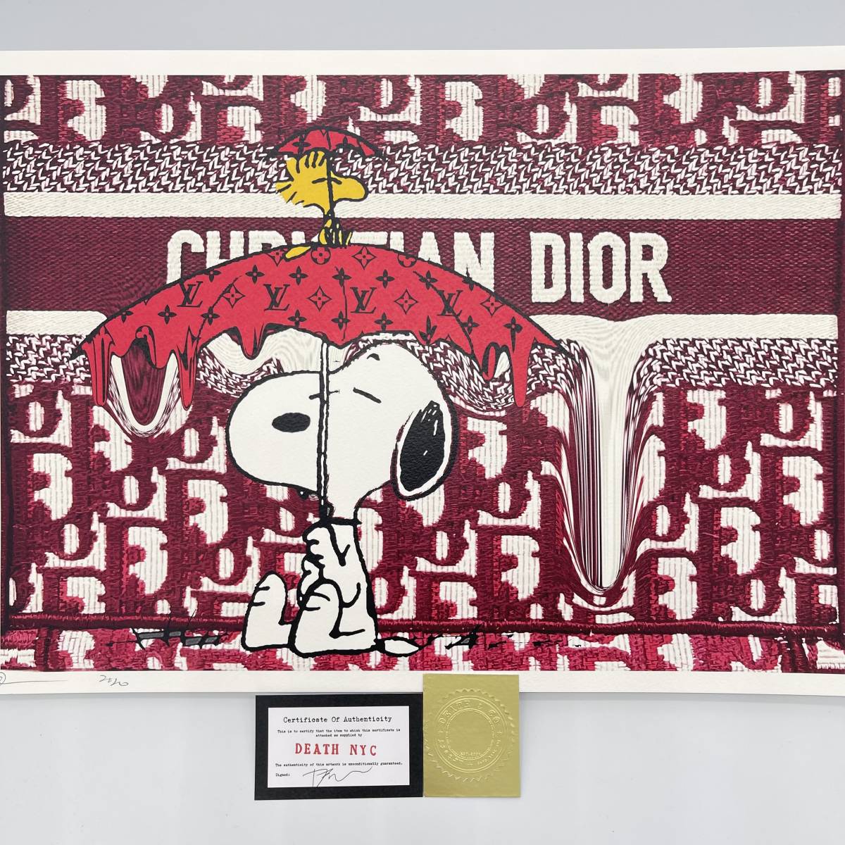 売約済正規品 DEATH NYC  世界限定100枚 ヴィトン スヌーピー DEATH NYC 世界限定100枚 アートポスター SNOOPY スヌーピー トム
