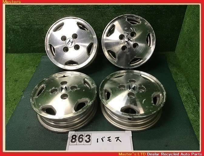 得価，格安 HM1 バモス 純正 アルミホイール 12&times;3.5J+40 4穴-100 4本 JWL-T 軽トラ/軽バン 加工用/冬用/スタッドレス用などにも(純正品)｜売買されたオークション情報、yahooの商品情報をアーカイブ公開 - オ 4穴