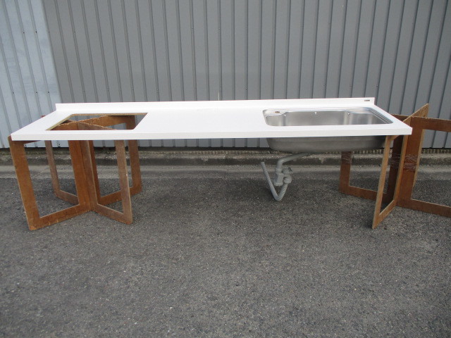 □LIXIL□システムキッチン用人大天板2400㎜サイズ（右シンク□展示未 