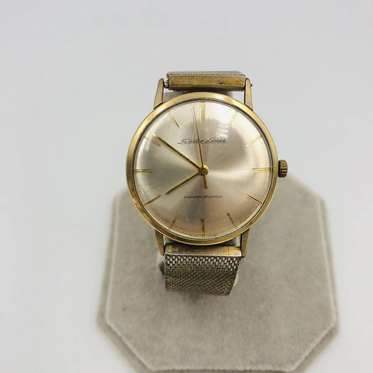 11SB169 【動作品】SEIKO LINERセイコーライナー J14069 手巻き腕時計 