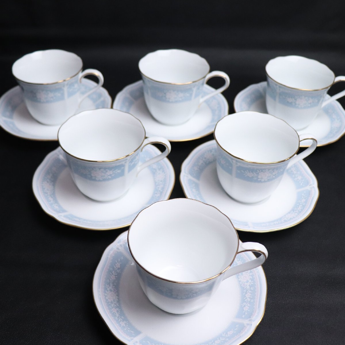 未使用】Noritake ノリタケ レースウッドゴールド カップ＆ソーサー 6 