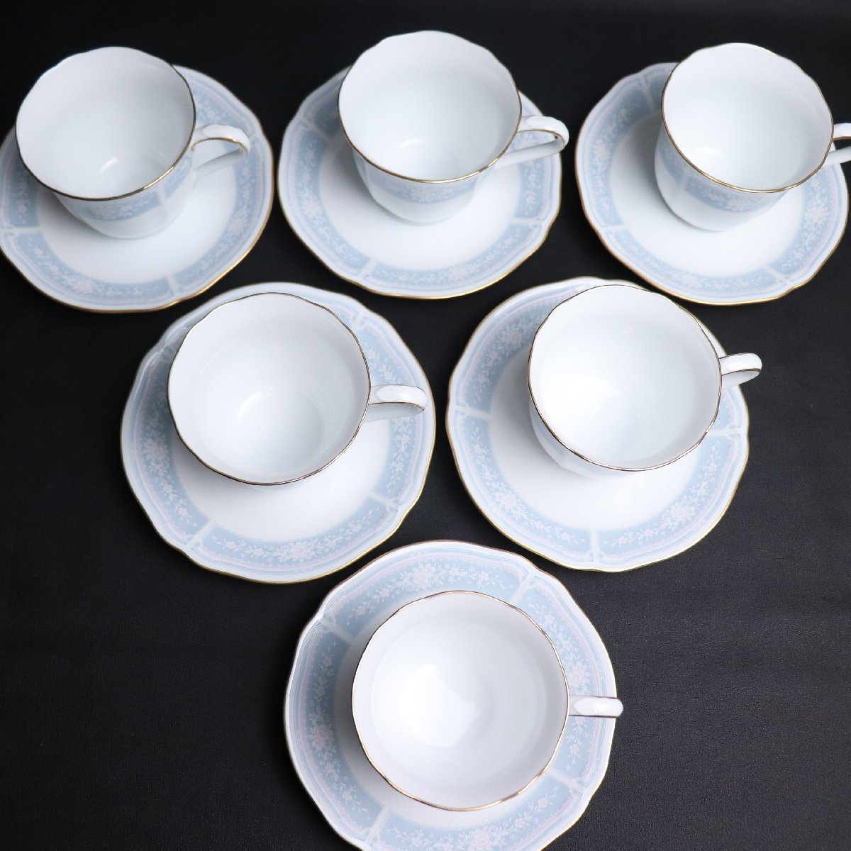未使用】Noritake ノリタケ レースウッドゴールド カップ＆ソーサー 6 