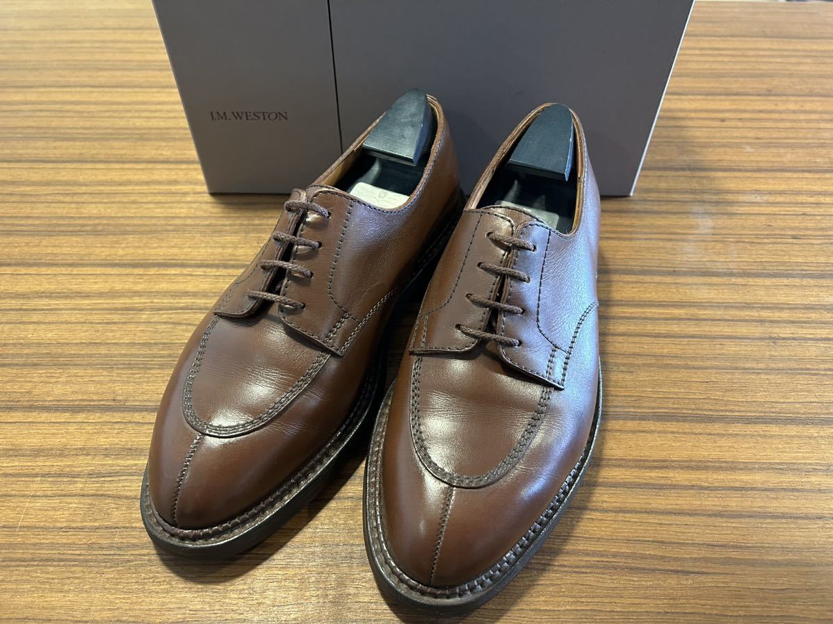 廃盤 極美品 J.M.WESTON 696 ロシアンカーフ スプリットトゥ ダービー