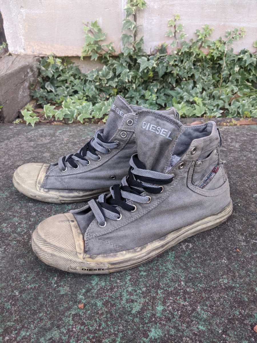 DIESEL ディーゼル（メンズ）デニム生地 ハイカットスニーカー 28cm 