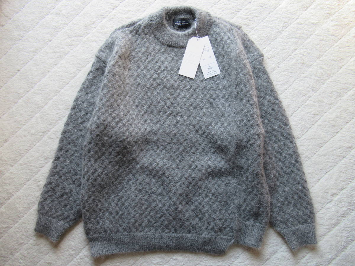 2022秋冬 新作 サイズ3 グレー 7G mohair crewneck sweater. UNUSED 