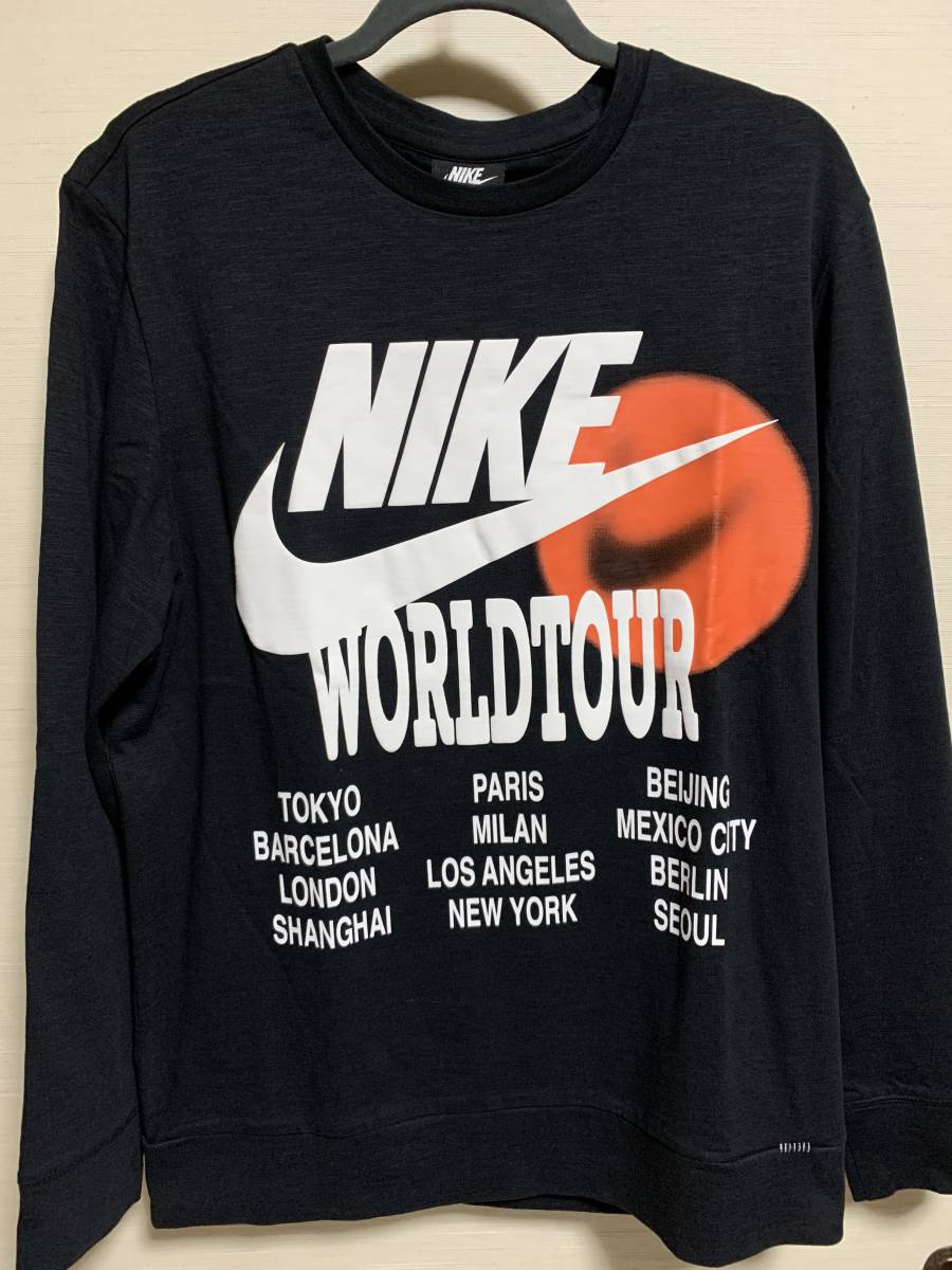 NIKE(ナイキ) - AS M NSW LS TOP WTOUR WORLD TOUR ロングスリーブ 長袖 Tシャツ Lサイズ BLACK スポーツ アウトドア (タグ付き 未着用品)