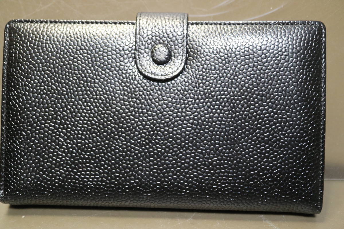 CHANEL シャネル ヴィンテージ キャビアスキンココマークがま口二
