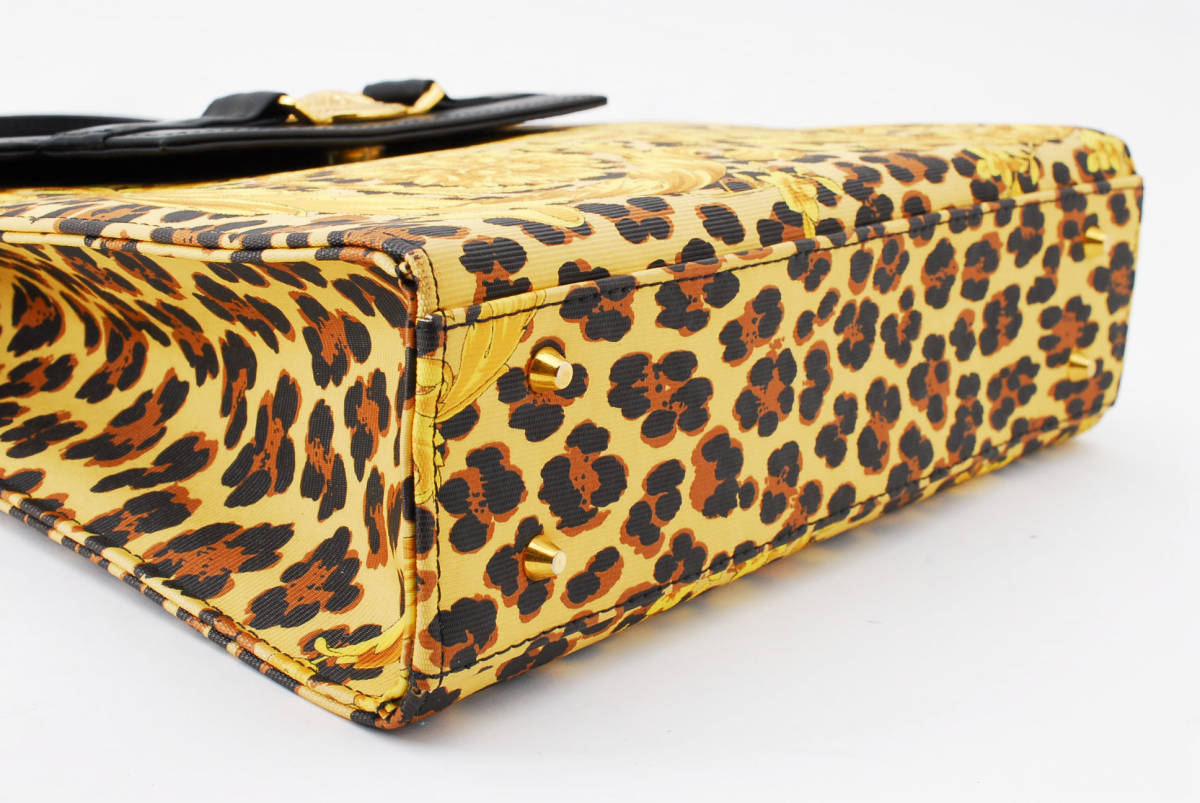 1円〜 美品 GIANNI VERSACE ヴェルサーチ レオパード 豹柄 メデューサ 