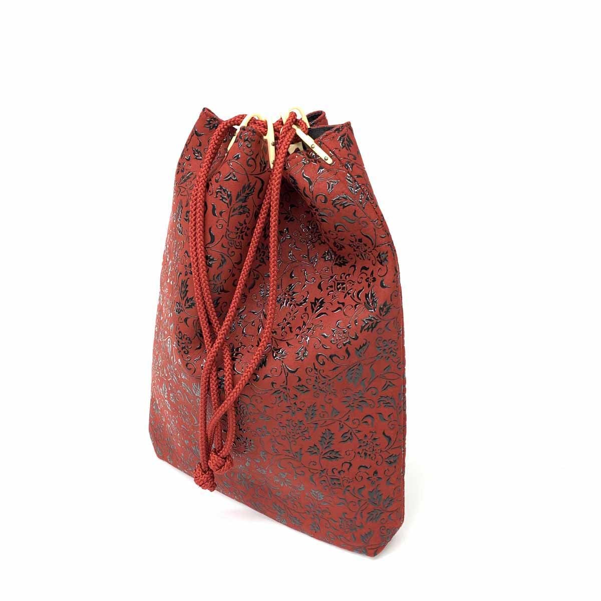 印傳屋 INDEN-YA ベネッセージ 房柄 ハンドバッグ 甲州印伝 鹿革レザー