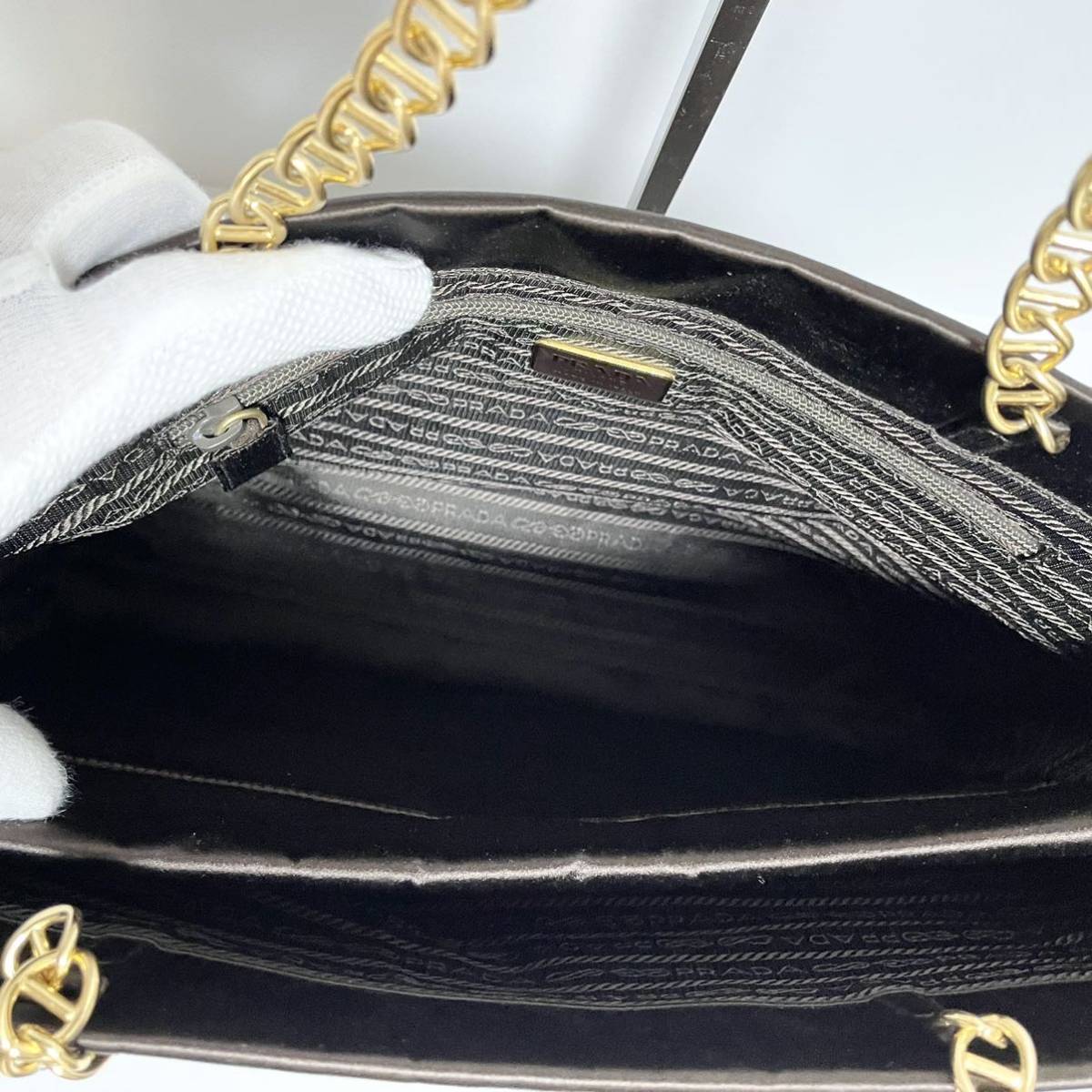 PRADA プラダ トート ハンド ワン ショルダー バッグ 肩かけ チェーン 