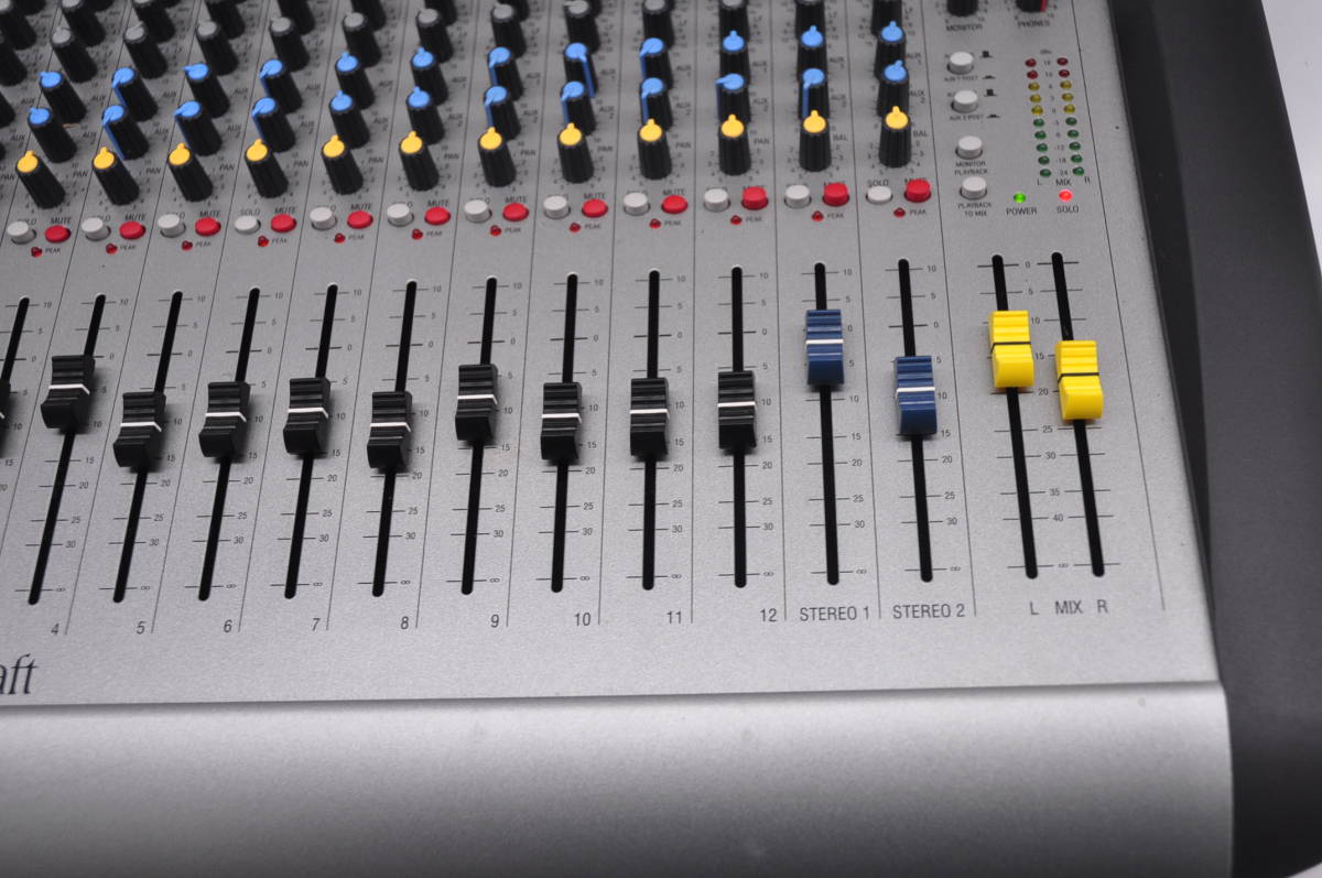 Soundcraft Spirit M12 12chミキサージャンク！ Soundcraft Spirit Folio M12 12ch Lite ミキサー Condition E12