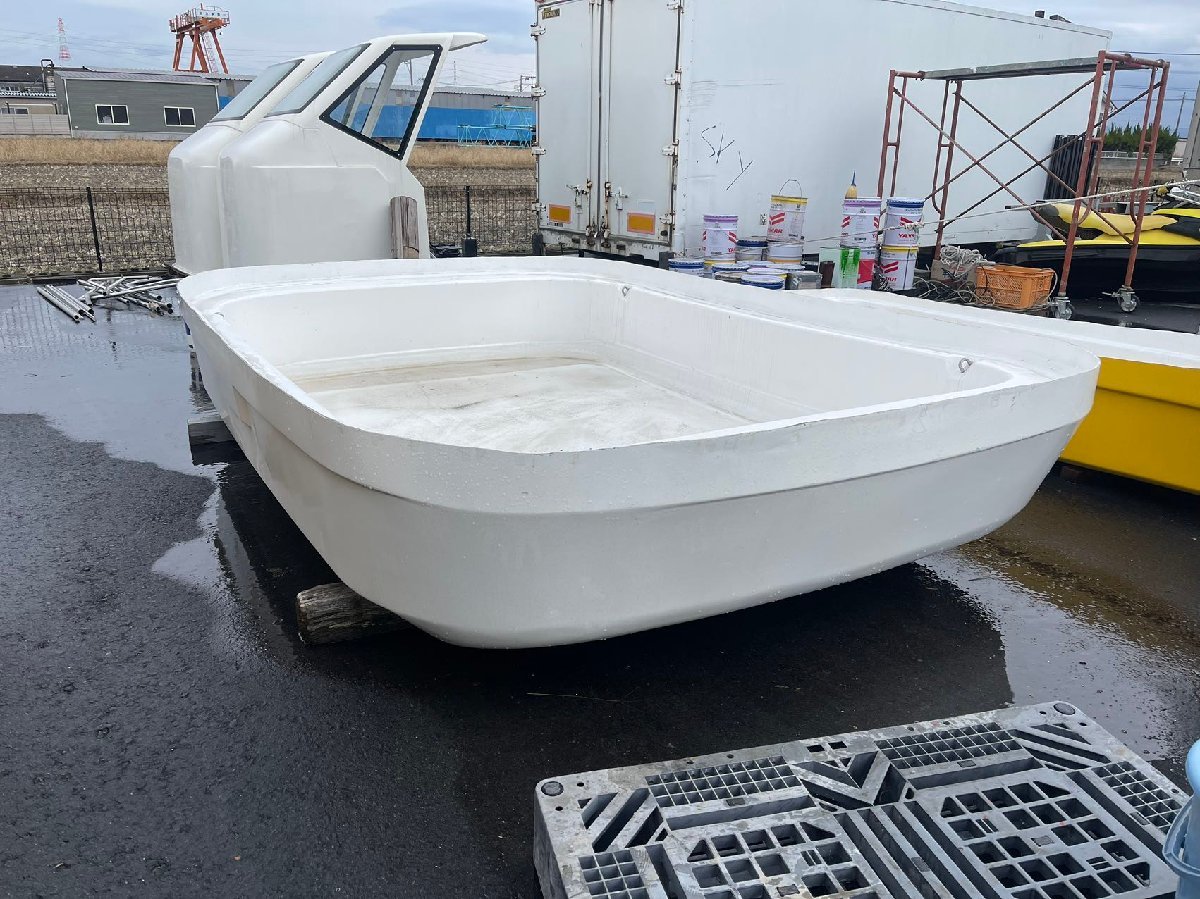 船 白色 箱舟 大 天板 作業用ボート 小型船 レジャーボート 海苔摘み 
