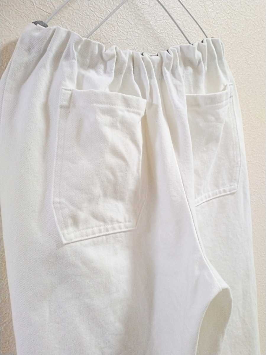 透け ない ホワイト デニムの通販 &frasl; デニムパンツ ホワイトストレッチデニムパンツ(M | ジーンズ ハイウエスト ホワイト)｜パンツ・スカート｜料理 デニム レディース ボトムス ダメージホワイトデニム(chiica 裏微起毛でふんわりやさしい肌心地のすっきり細見え