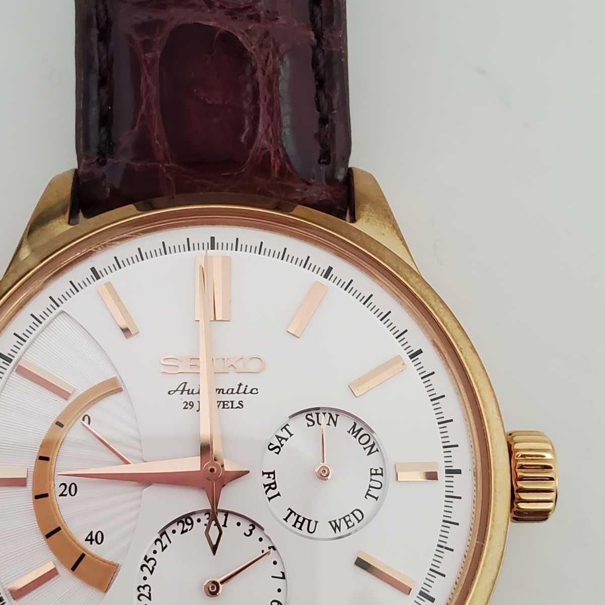 一円！1227 稼働品 セイコー 腕時計 6R21 29JEWELS 自動巻 ゴールド D 