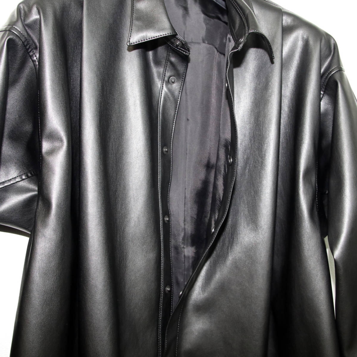 23SS 新品 定価74800円 JULIUS ユリウス シンセティック レザー シャツ 