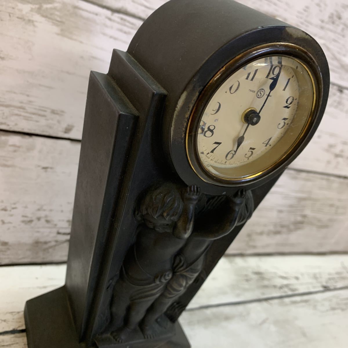 長期保管品】SEIKOSHA 精工舎 置時計 天使 手巻き時計 アンティーク