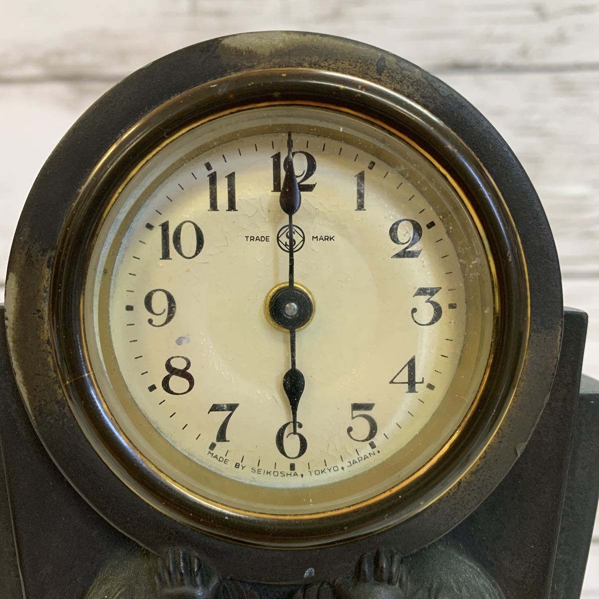 長期保管品】SEIKOSHA 精工舎 置時計 天使 手巻き時計 アンティーク