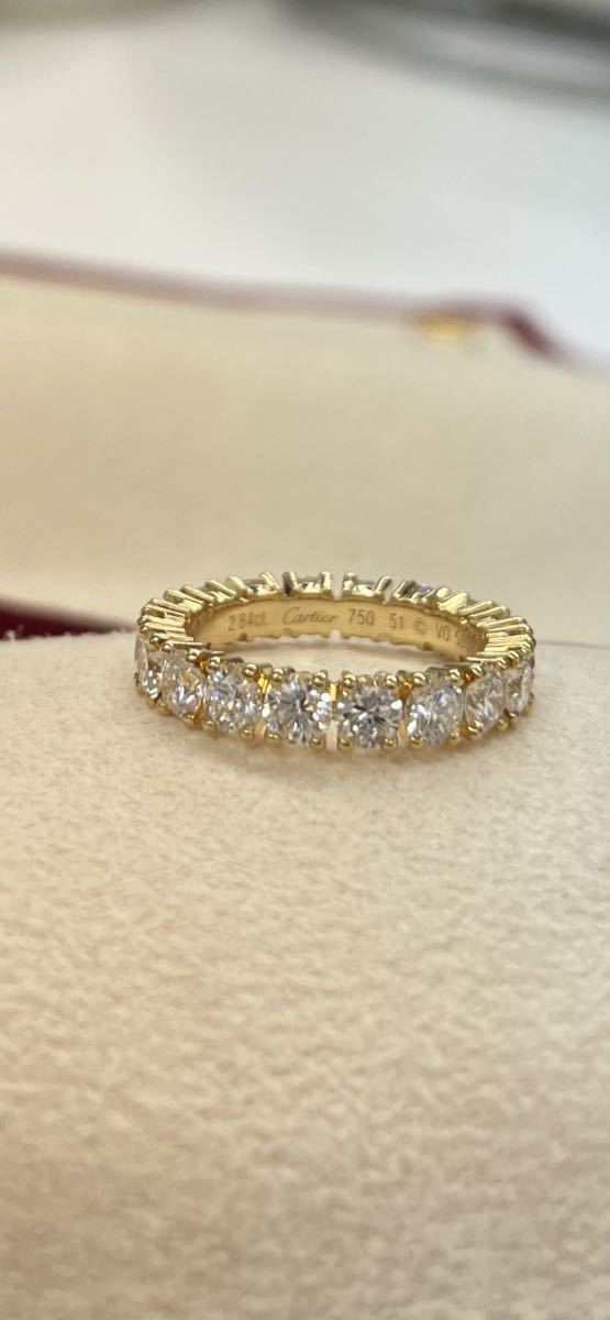 カルティエ Cartier ダイヤモンド18Pリング K18YG 2.84ct カルティエ