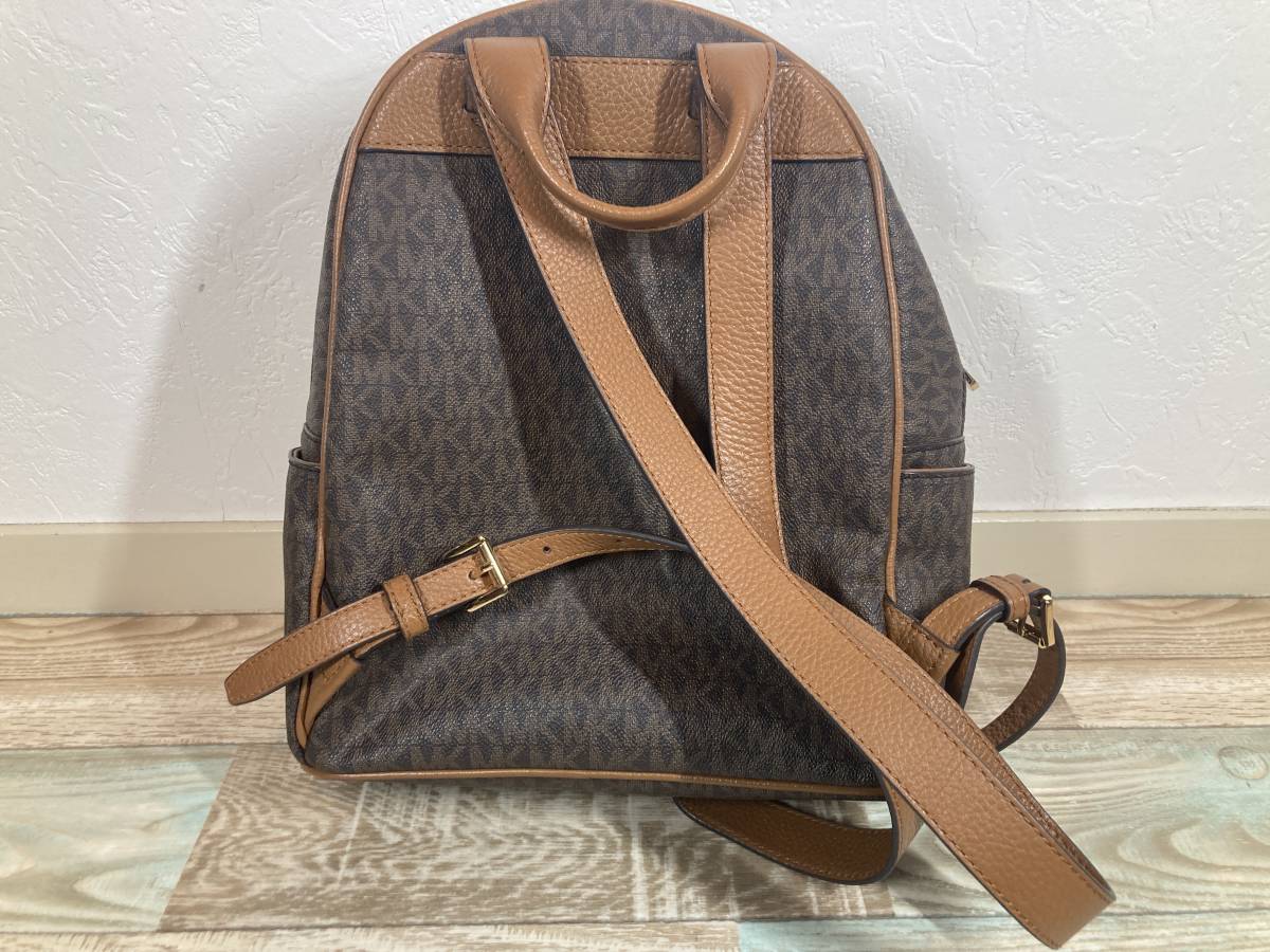 美品】マイケルコース MICHAEL KORS リュック バック PVC MK ロゴ柄 鞄 