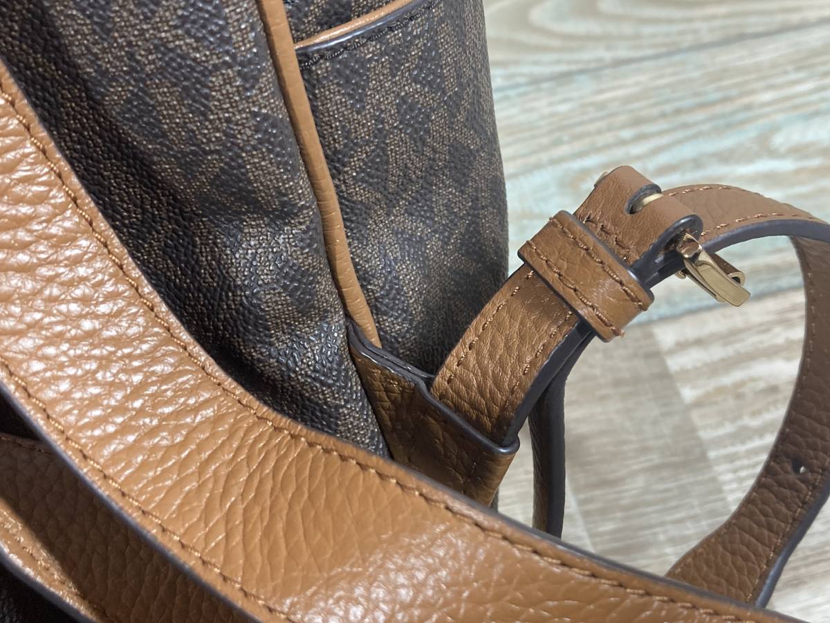 美品】マイケルコース MICHAEL KORS リュック バック PVC MK ロゴ柄 鞄 